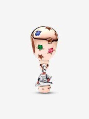 Two-tone Santa Claus in Hot Air Balloon Charm